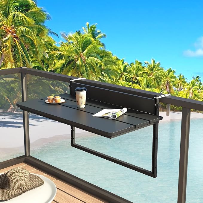 Sundale Outdoor 32" Large Folding Balcony Table - Image 7