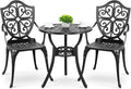NUU GARDEN 3-Piece Outdoor Bistro Set, Round 24 Inch Cast Aluminum Bistro Table by NUUGARDENCORPORATION