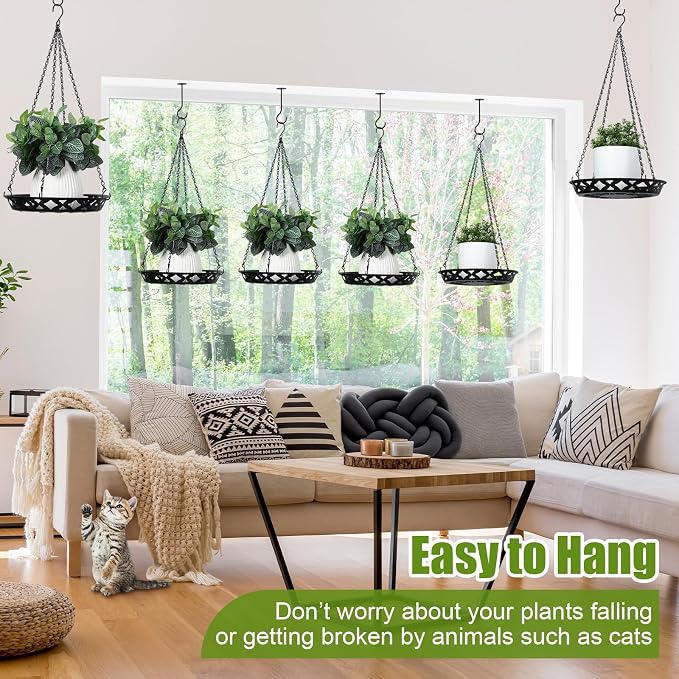 Enhon 4 Pack Plant Hanger, 12 Inch Metal Hanging Planter - Image 5