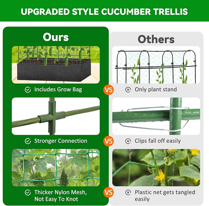 GENMOUS Garden Trellis for Climbing Plants, Cucumber Trellis - Image 6