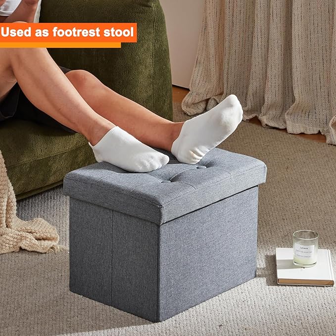 ALASDO Storage Ottoman Footrest Stool Small Ottoman - Image 5