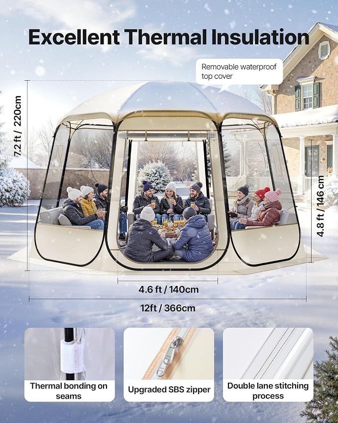 VEVOR Pop up Sports Tent, 8 Sizes Optional Clear Bubble Tent - Image 5