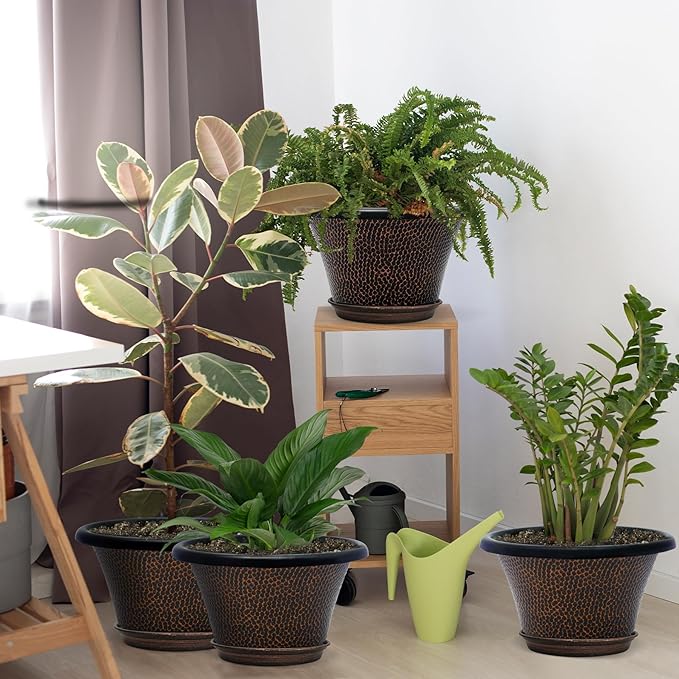 Quarut 12 Inch Pots for Plants, 4 Pack Large Flower Pots - Image 4