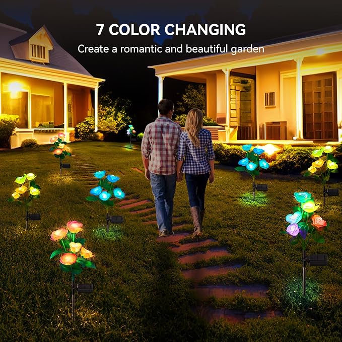 WdtPro Solar Lights Outdoor, 8 Pack Solar Garden Light - Image 5