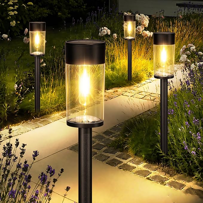 UME 8 Pack Solar Pathway Lights Outdoor, Bright Solar Garden Lights by UME