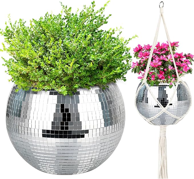 Disco Ball Planter, Disco Ball Plant Hanger by FGBNM