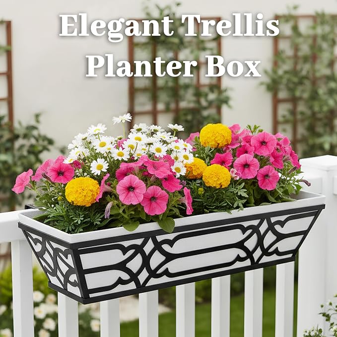 2 Pack 24 Inch Railing Boxes Planter - Image 6