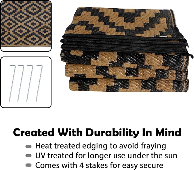 SAND MINE Reversible Mats, Plastic Straw Rug, Modern Area Rug, Large Floor Mat - Image 4