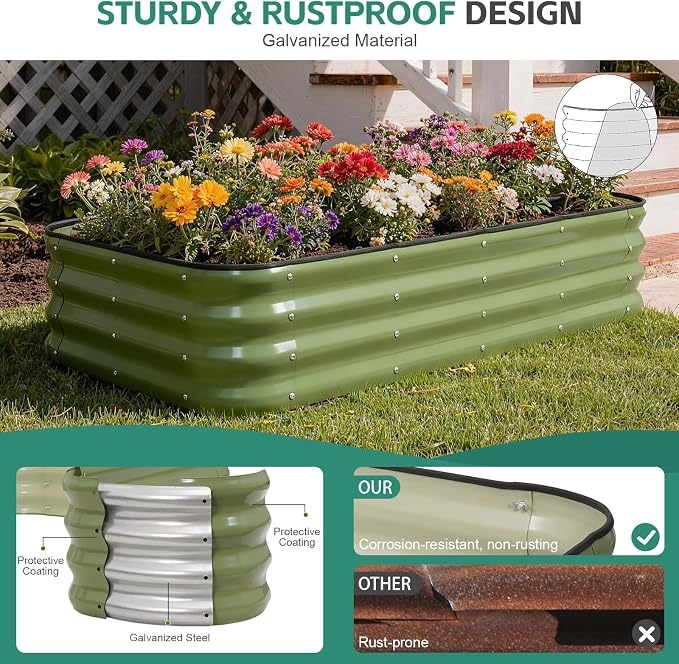 4 in 1Galvanized Raised Garden Bed - Image 4