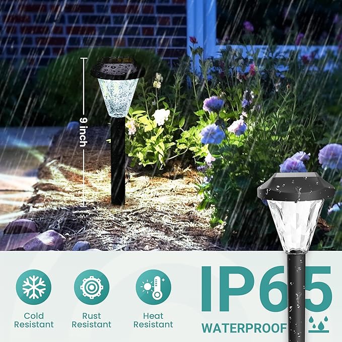 GIGALUMI 10 Pack Solar Lights Outdoor Waterproof, Outdoor Solar Lights - Image 2