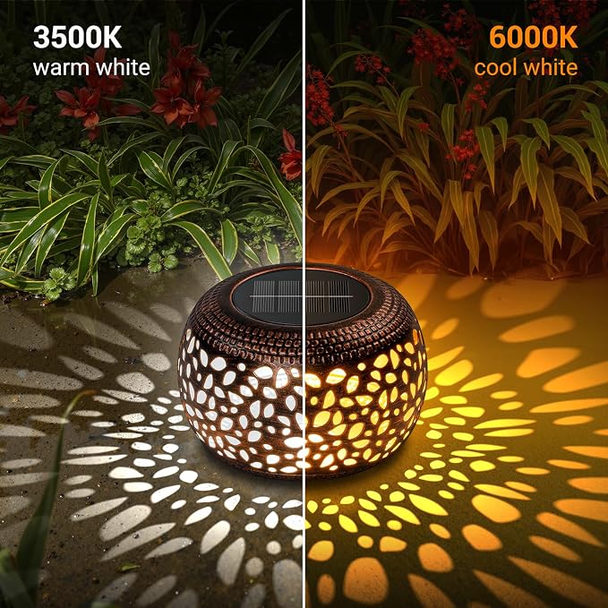 Solar Lanterns Outdoor Waterproof, 4 Pack Flower Petal Solar Garden Lights - Image 2
