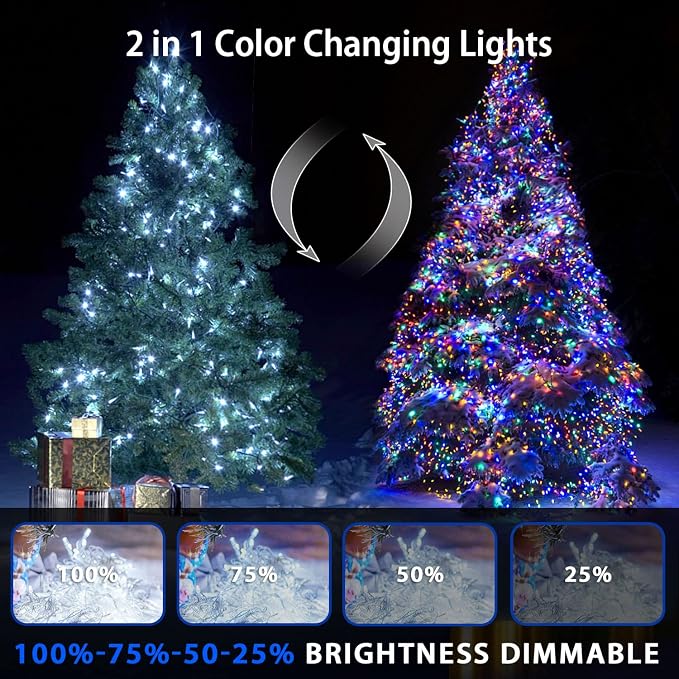 JMEXSUSS 200LED 66Ft Connectable Christmas Lights Indoor Outdoor Clear Wire | - Image 6