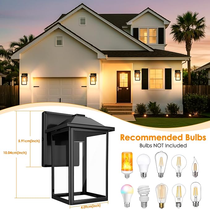 Outdoor Wall Lantern, Exterior Waterproof Wall Sconce Lighting Fixture - Image 2