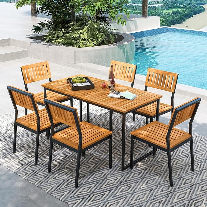 Tangkula 7 Piece Outdoor Dining Set by TANGKULA