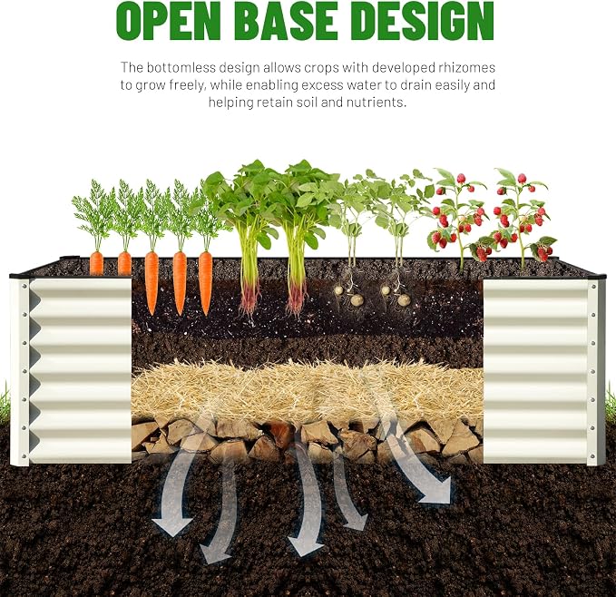 SnugNiture Galvanized Raised Garden Bed 6x3x2FT Outdoor Large Metal Planter Box - Image 4