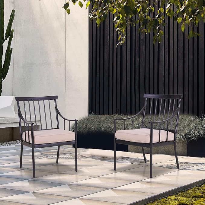 PHI VILLA Outdoor Metal Dining Chairs - Image 7