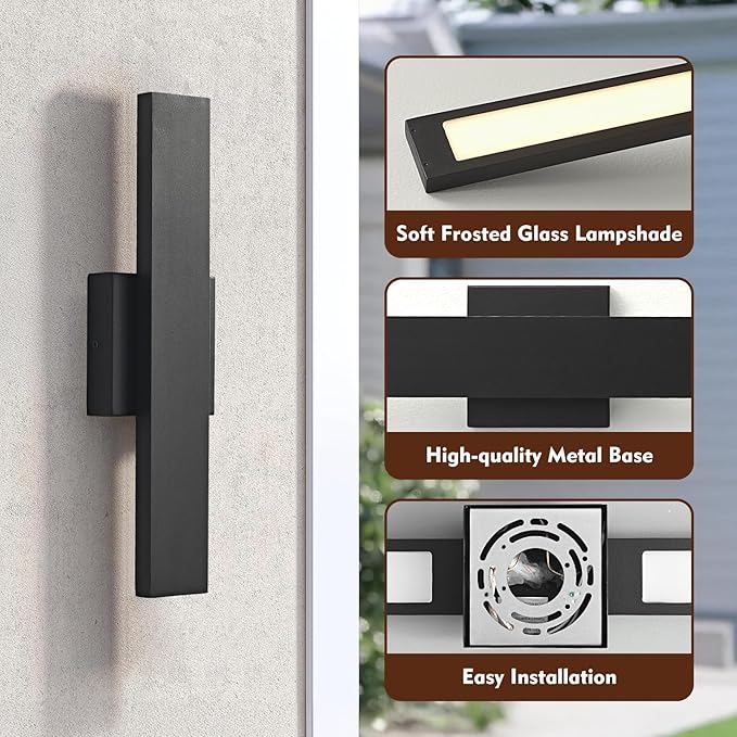 Outdoor Modern LED Wall Light Fixtures, Modern Porch Patio Light Fixture - Image 6
