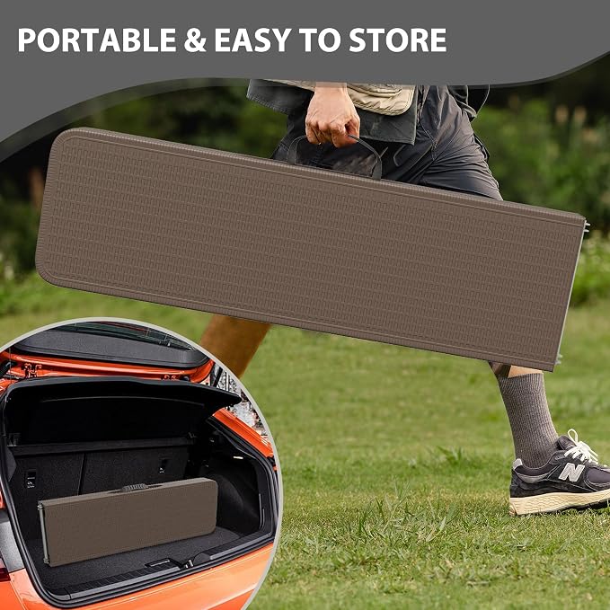 6ft Plastic Folding Bench with Carrying Handle & Lock, Portable Outdoor Bench - Image 7