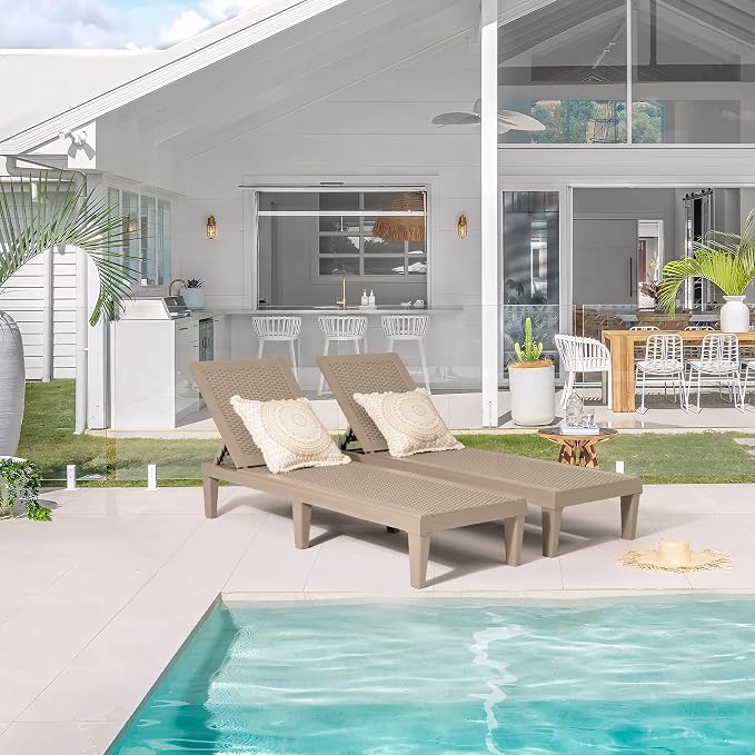 Greesum Outdoor Chaise Lounge Chairs Set of 4 - Image 4