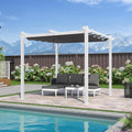 PURPLE LEAF 10' x 10' Outdoor Aluminum Pergola White Heavy-Duty Retractable by Unknown