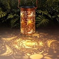 Solar Lanterns Outdoor Hanging Lantern Lights, Sun Moon Metal Decor by DIBIEECN
