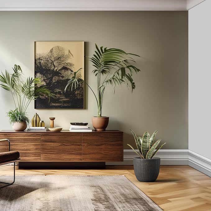Kante 14 Inch Dia Round Concrete Planter, Indoor Outdoor Large Plant Pot - Image 5