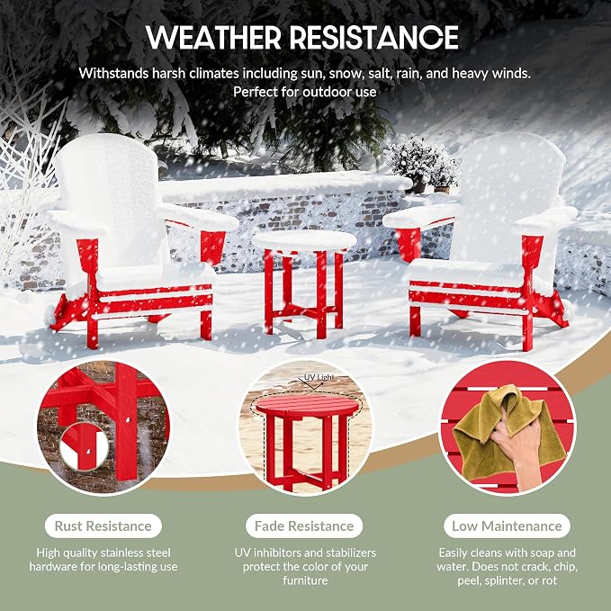 WestinTrends Dylan Adirondack Round Outdoor Side Table - Image 5