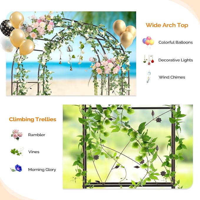 VINGLI Garden Arbor, Arch for Wedding Ceremony Party, Christmas Garden Decor - Image 4
