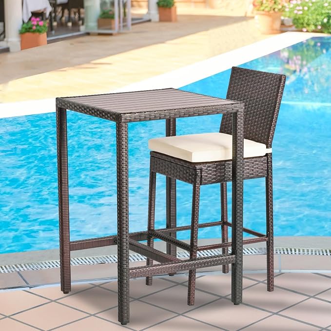 Outdoor Bar Table Patio Bar Height Bistro Table 39" Tall Outdoor High Top - Image 3