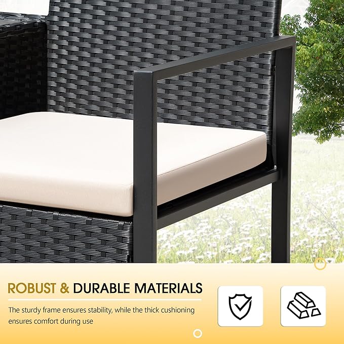 Devoko Patio Conversation Sets Outdoor Loveseat - Image 7