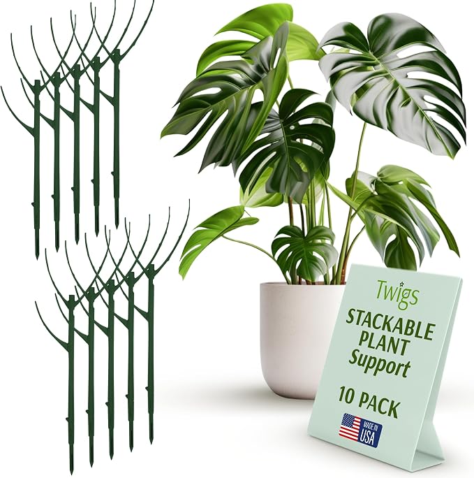 Stackable Plant Support Stakes, Indoor & Outdoor Houseplant Stem Support by TwigsGardenAccessories