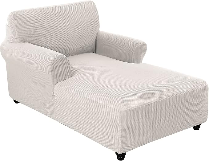 FantasDecor Chaise Lounge Cover Stretch Chair Lattice Slipcover by FantasDecor