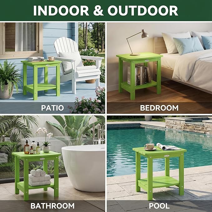 Y&M Outdoor Side Table, HIPS Adirondack Small Double Layer Table, Waterproof - Image 6