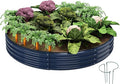 Galvanized Metal Planter Round Raised Garden Bed Kit by ZFHgarden