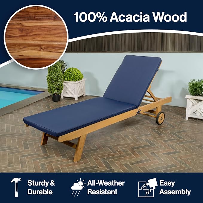 JONATHAN Y LNG1000B Mallorca 77.56"x23.62" Modern Classic Adjustable Acacia - Image 5