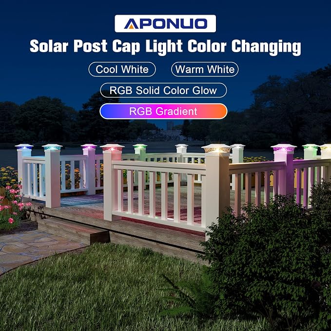 APONUO Solar Post Cap Lights - Image 4