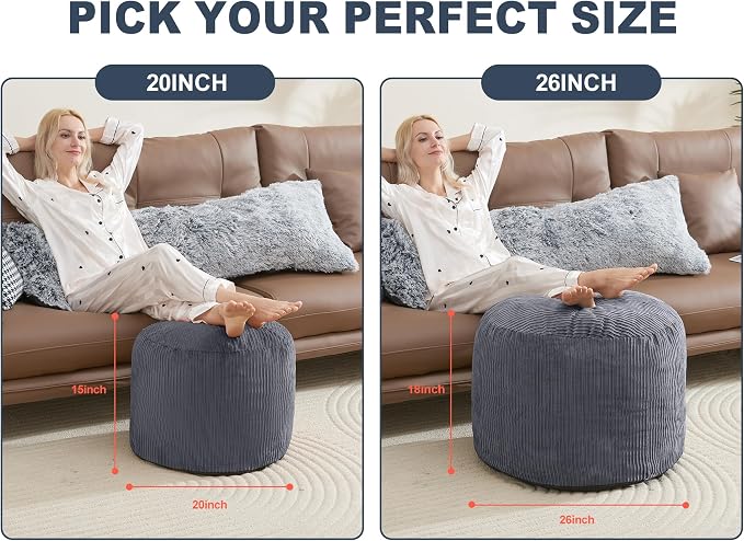 Pouf Ottoman Foot Stools with Foam Small Ottoman - Image 2