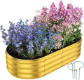 Galvanized Metal Planter Round Raised Garden Bed Kit by ZFHgarden