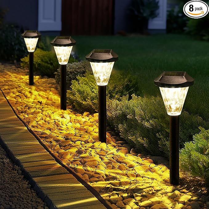 GIGALUMI 8 Pack Solar Lights Outdoor Waterproof, Outdoor Solar Lights by GIGALUMI