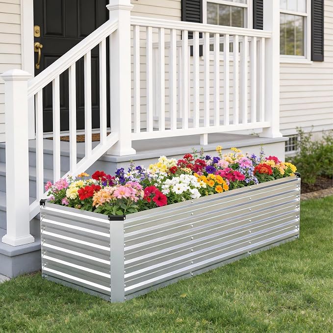 INNO STAGE 8x3x2ft Galvanized Raised Garden Bed, Raised Garden Bed Kit-Metal - Image 9