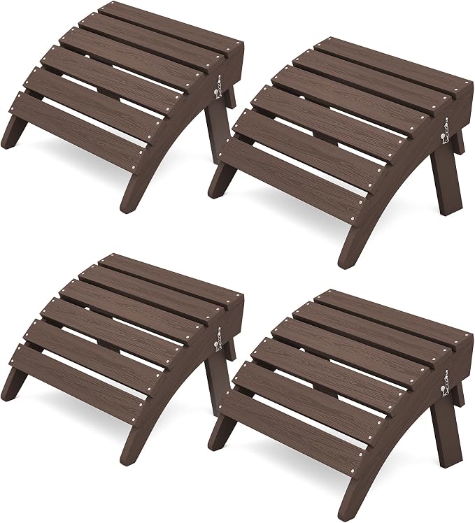 KINGYES Folding Adirondack Ottomans Set of 4 by KINGYES