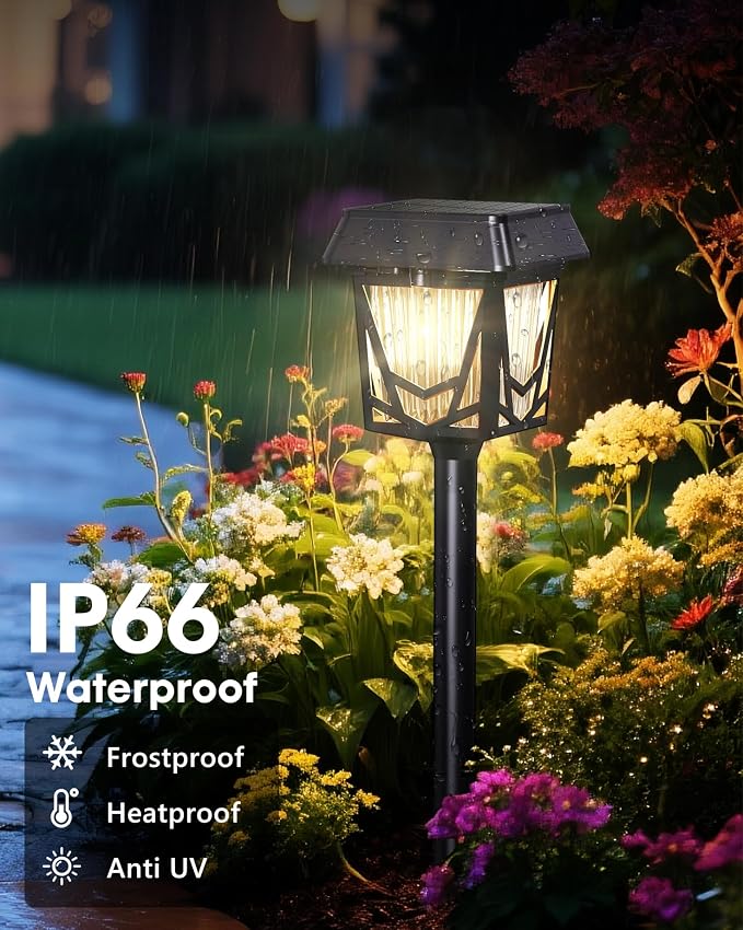Solar Pathway Lights, Outdoor Lights Waterproof 6 Pack, Large Solar Panel - Image 7