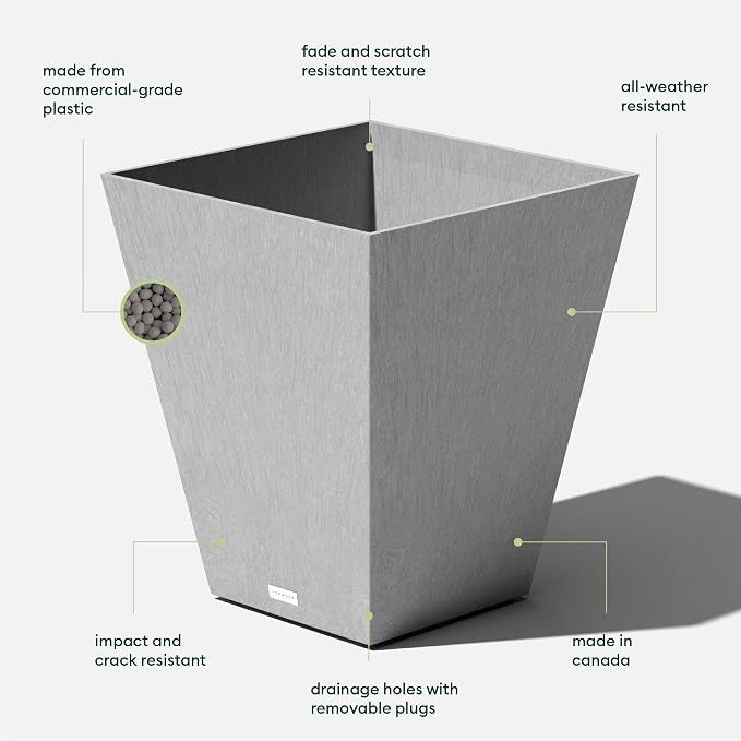 Veradek Nobleton Indoor/Outdoor Wide Square Planter - Image 4
