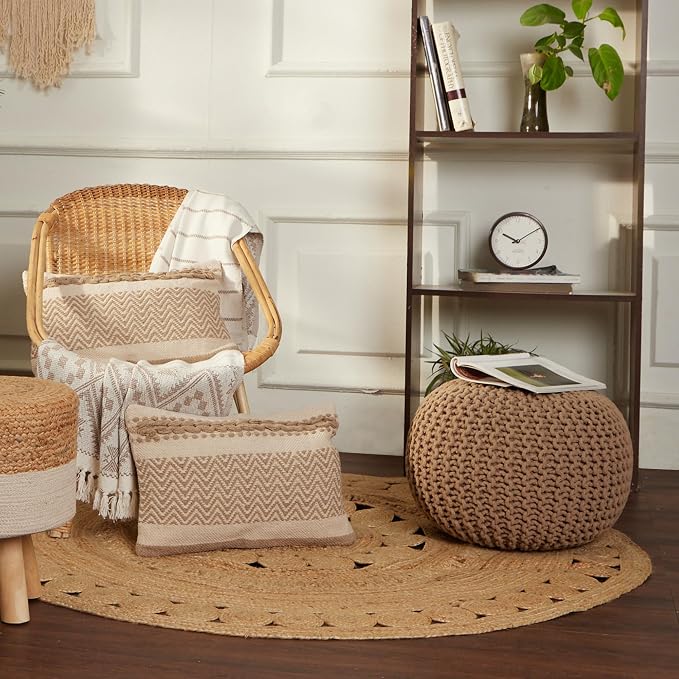REDEARTH · Round Pouf Ottoman - Image 8