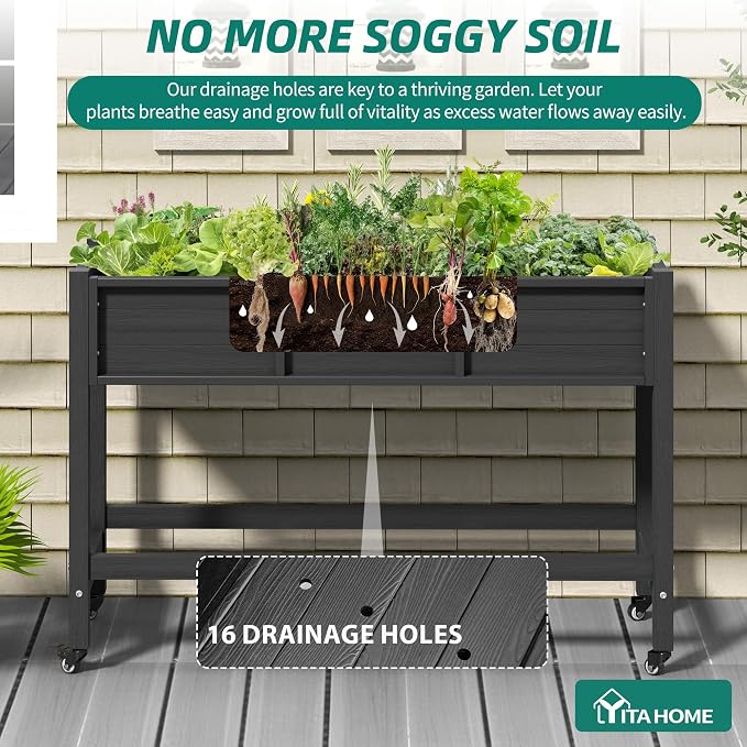 YITAHOME Raised Garden Bed HDPE, Herb Garden Bed - Image 3