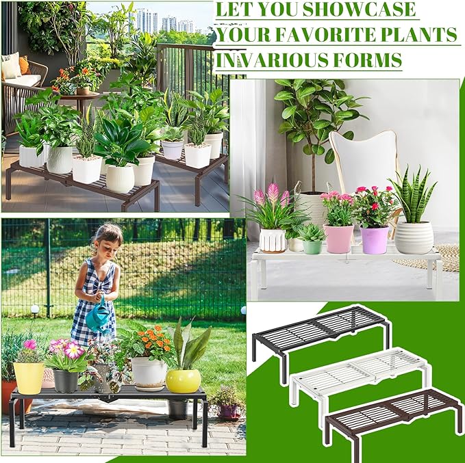 1 Tier Metal Plant Stand Indoor Outdoor, Potted Multiple Flower Pot Holder Rack - Image 6