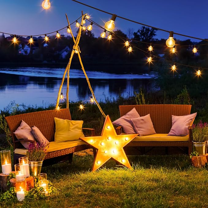 Mlambert 100Ft LED Outdoor String Lights, Dimmable G40 Globe Patio Lights - Image 8