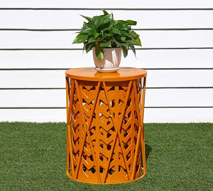HFHOME Round Nesting Coffee Tables, Heavy Duty Metal Stacking Nightstand - Image 5