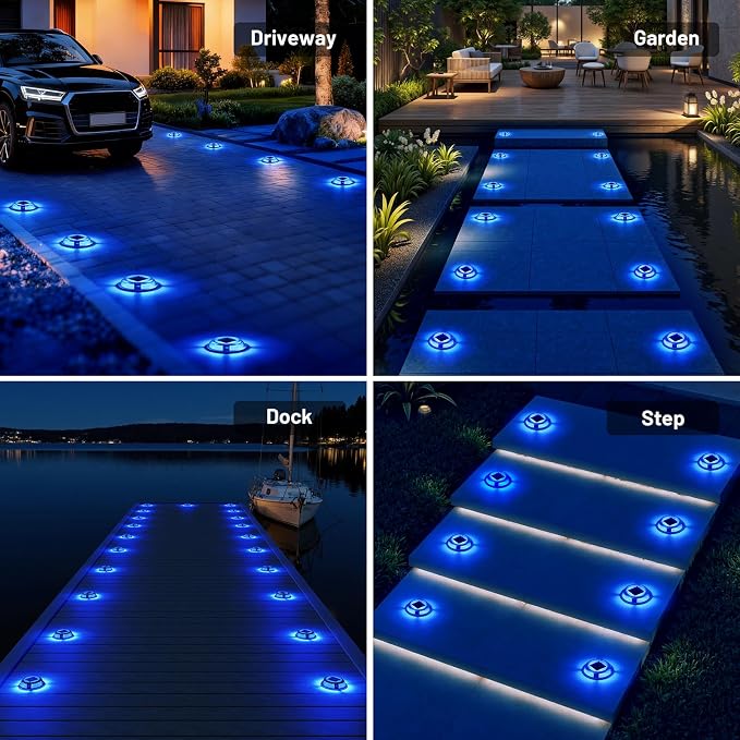 Solar Driveway Lights, 12 Pack Heavy Duty Driveway Lights Solar Powered 2 Color - Image 7