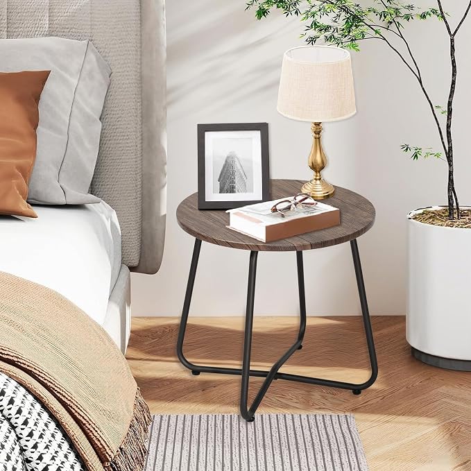 VECELO Outdoor Side Table, 17.7 inch Patio Small Round End Table, Waterproof - Image 5